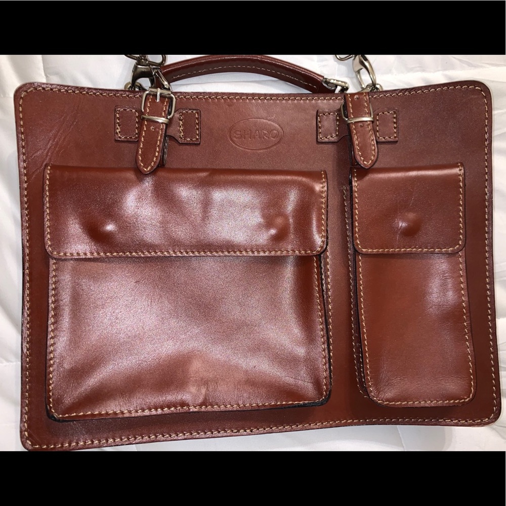 Sharo Italian Leather Brief and Messenger Bag.